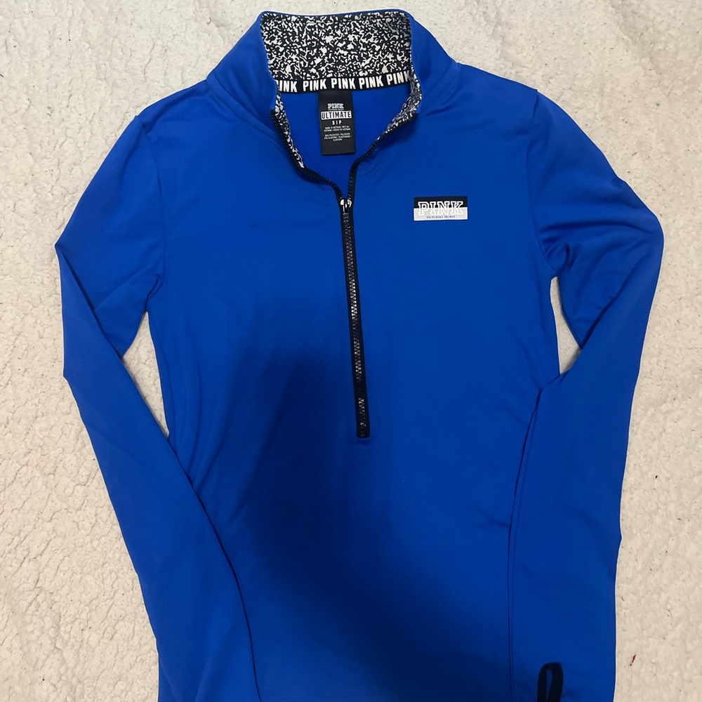 Victoria's Secret PINK Blue Quarter-Zip Pullover